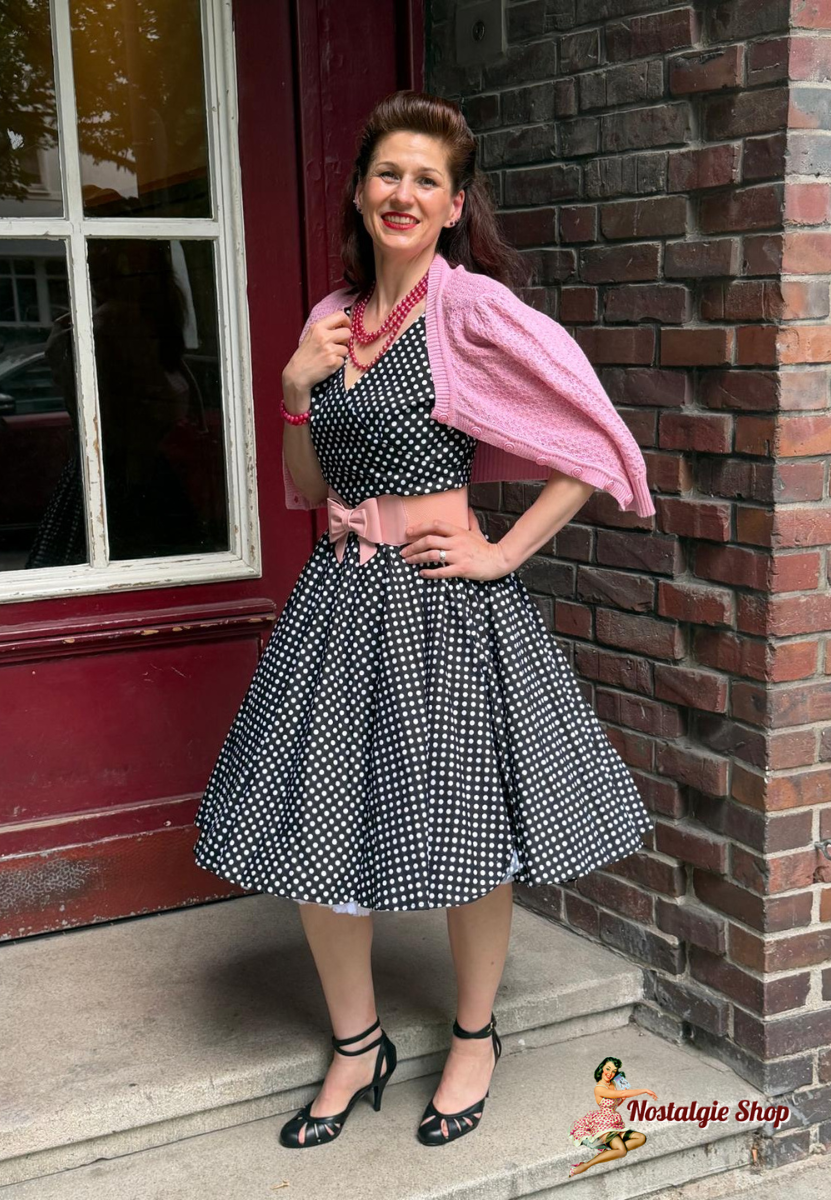 Tiki - Petticoat Kleid schwarz mit weißen Dots