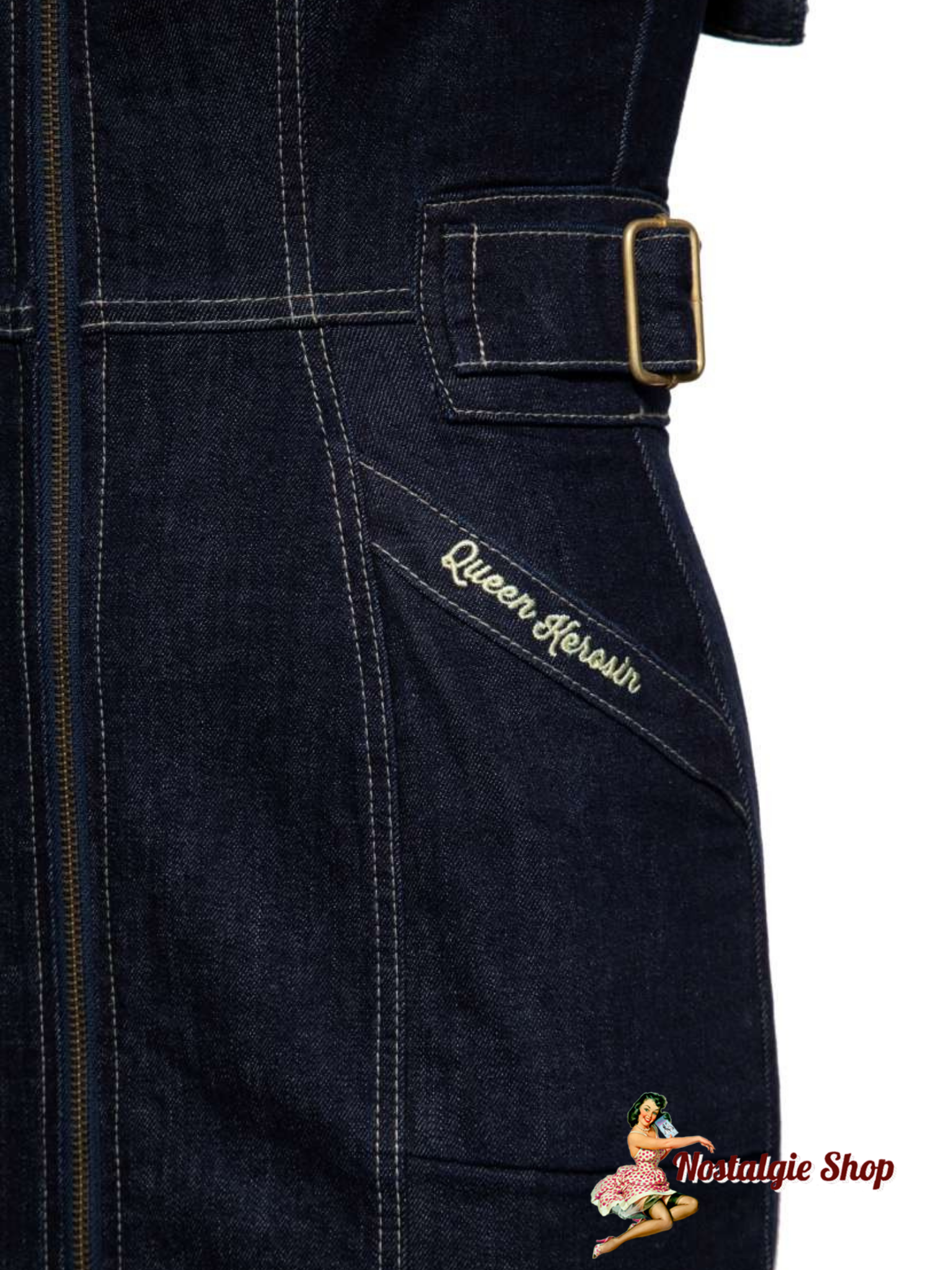 Denim Workwear Bleistiftkleid mit Trägertop nur noch XS