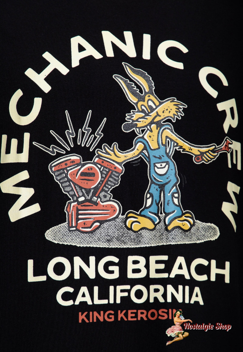 King Kerosin - T-SHIRT 'MECHANIC CREW' IN SCHWARZ
