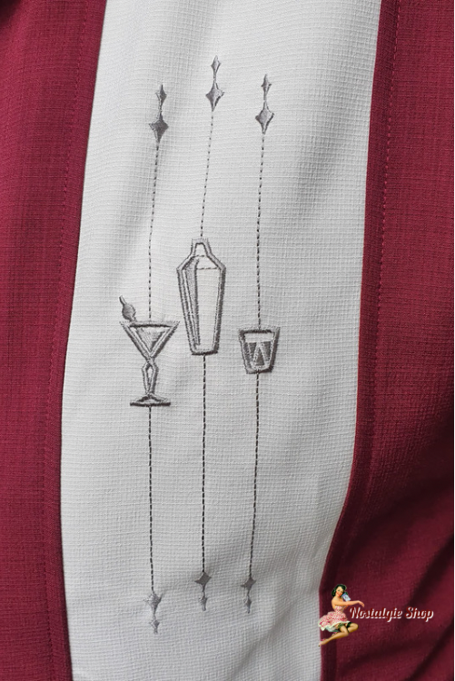 Steady - The Shake Down Bowling Shirt in Ruby/Cream
