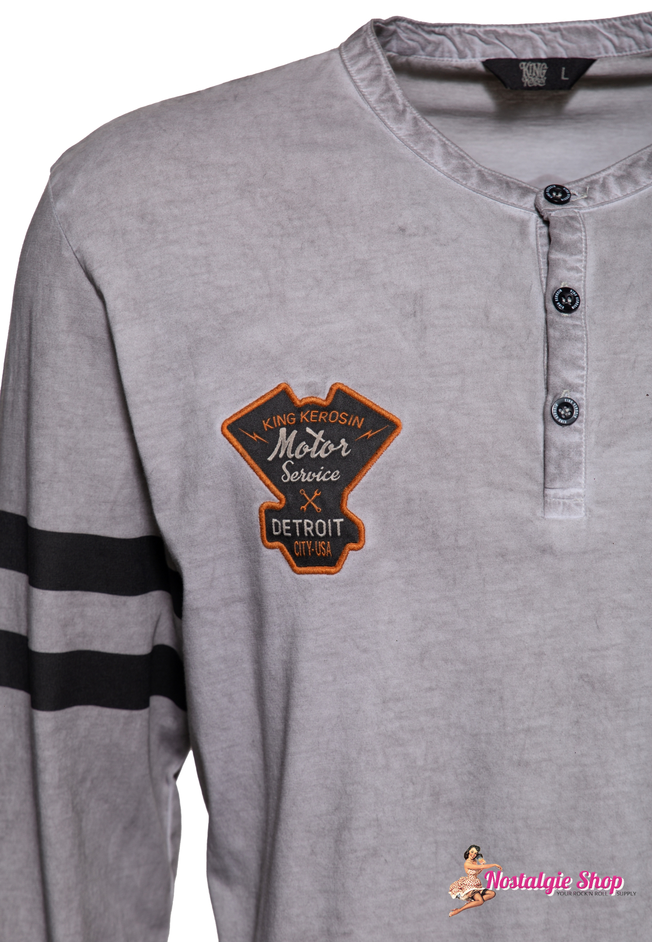 King Kerosin - inside oilwashed Longsleeve Hemd - Motor Service Speedshop