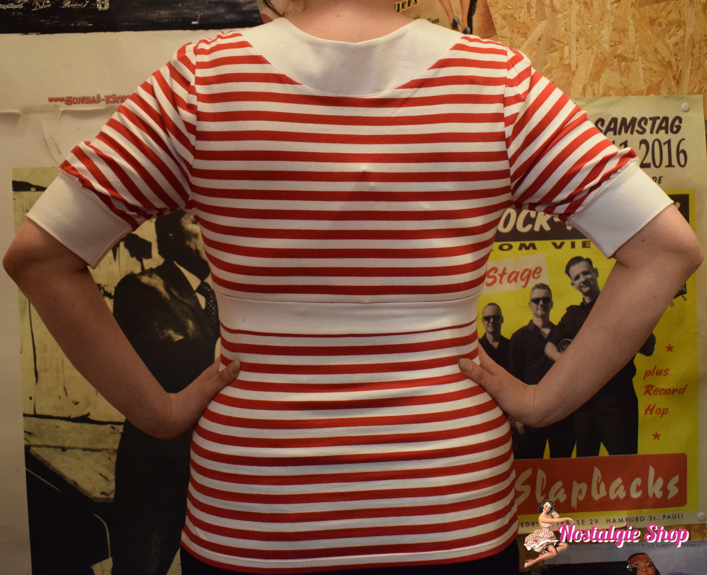Miss Candyfloss Sailortop "Ashlie-Rose" - Einzelstück in M