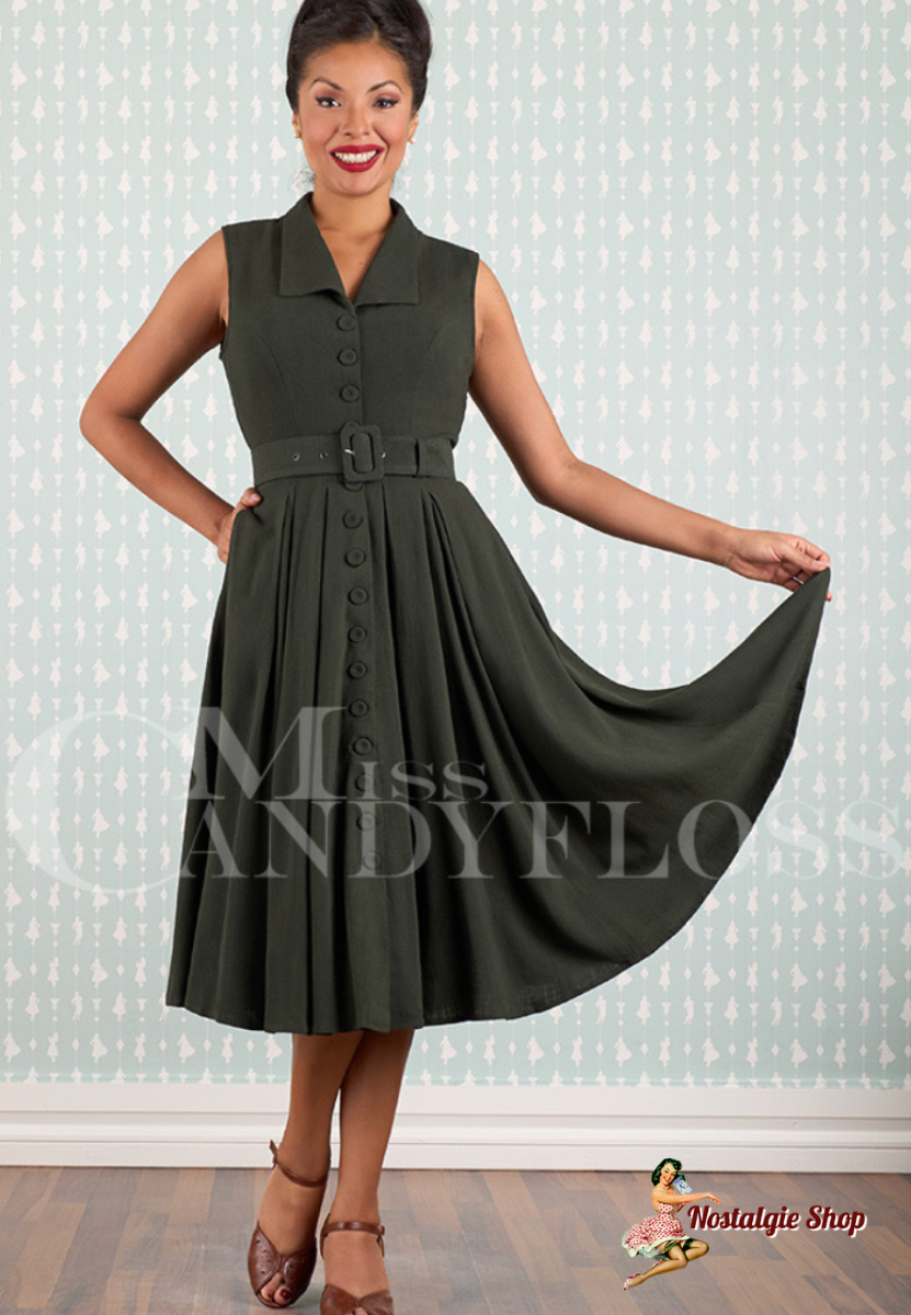 Miss Candyfloss - Elyne-Wonda sleeveless shirtdress with swing silhouette