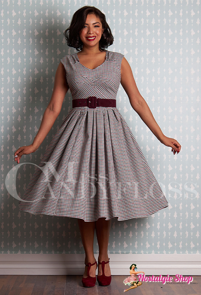 Miss Candyfloss Swingkleid Jolene-Plum