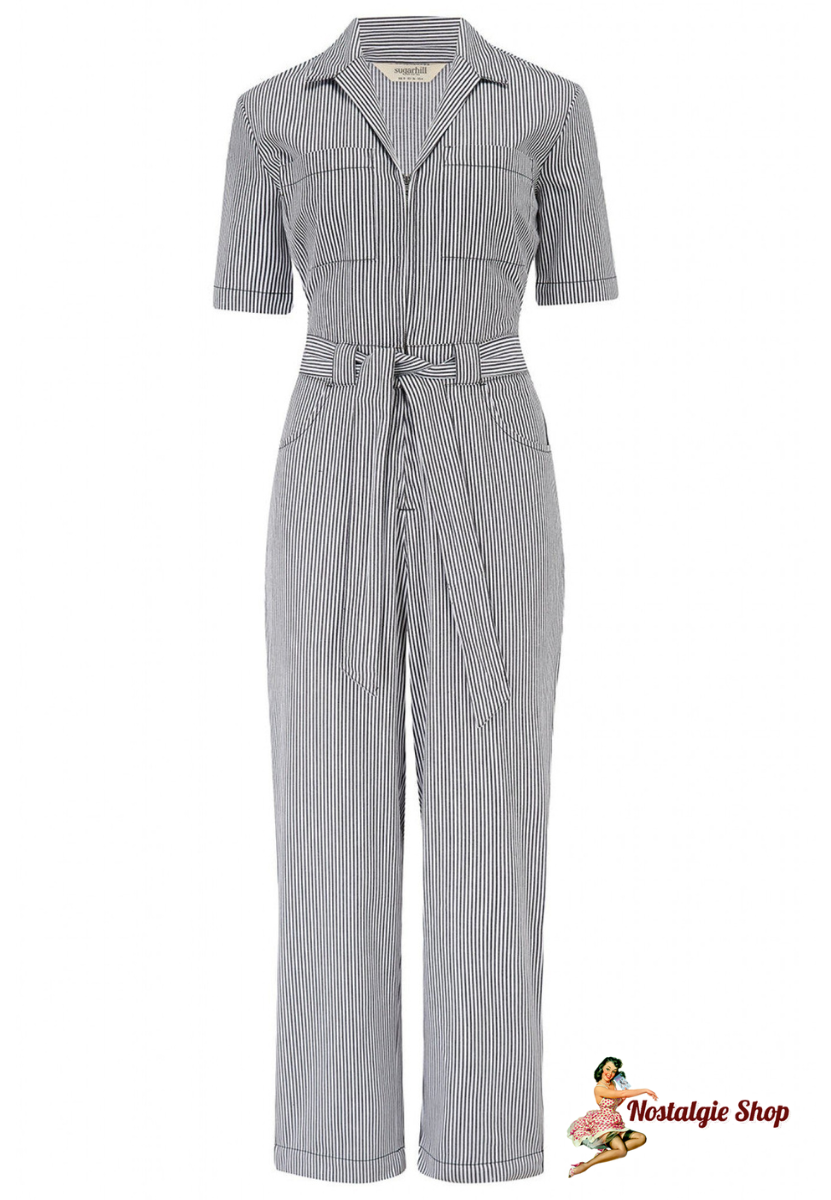 Sugarhill Brighton - Meredith Jumpsuit - Schrauber Anzug-Monochrome Stripe