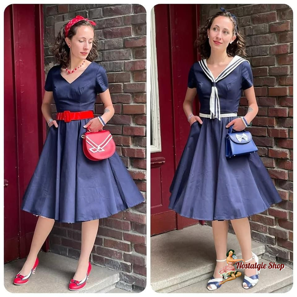 Collectif - Nene Sailor Swing Dress