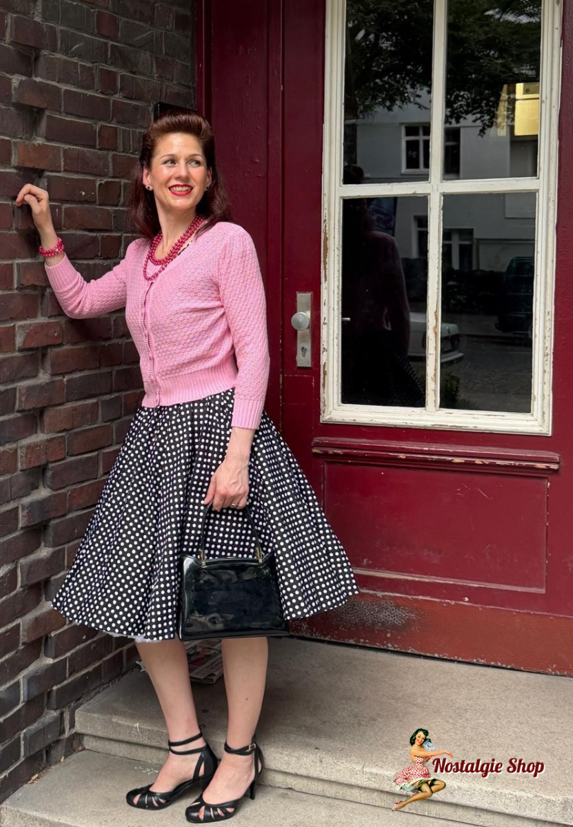 Tiki - Petticoat Kleid schwarz mit weißen Dots