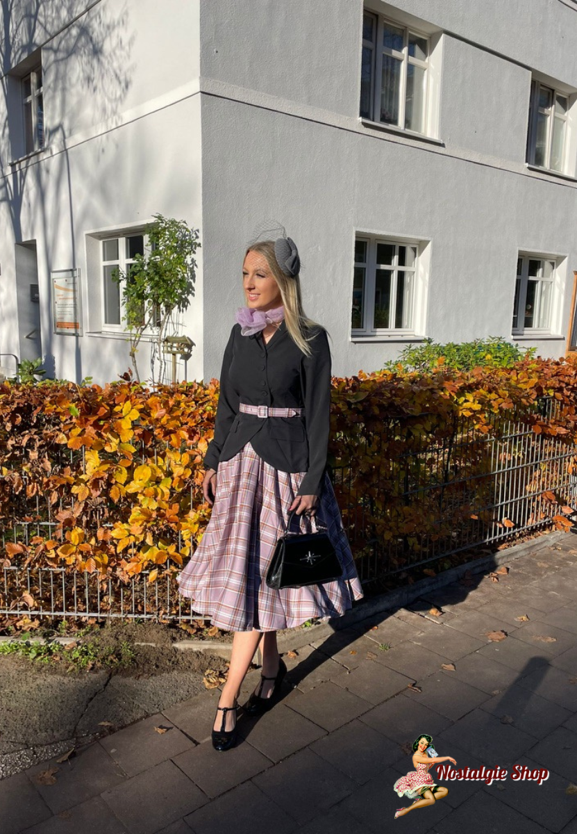 Miss Candyfloss - Phoebe-Wisteria Tartan swing dress