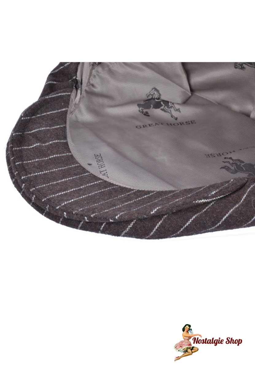 G&H - Pinstripe Flat Cap Brown