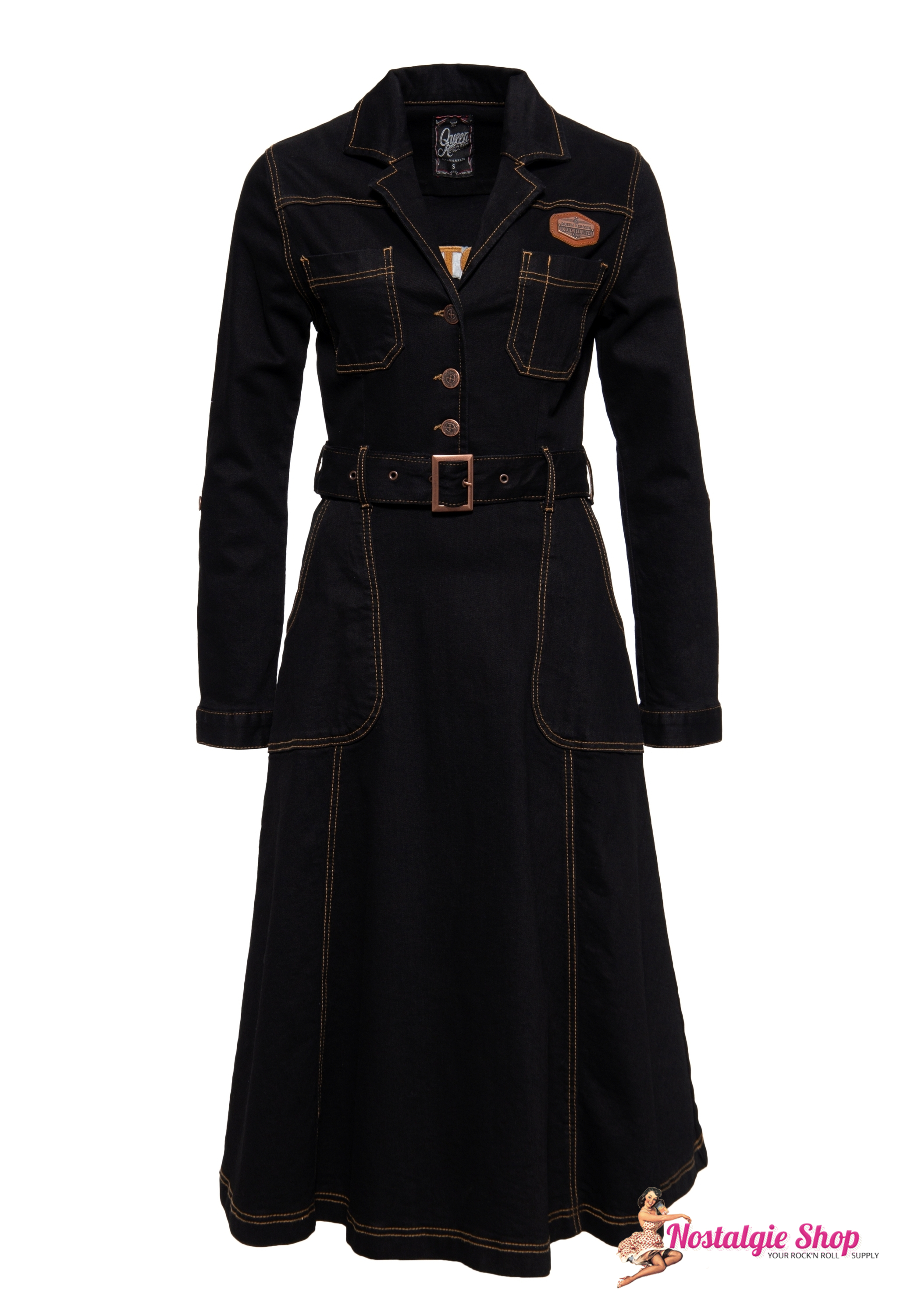Queen Kerosin - Workwear Denim Swingkleid - Motor Queen Service