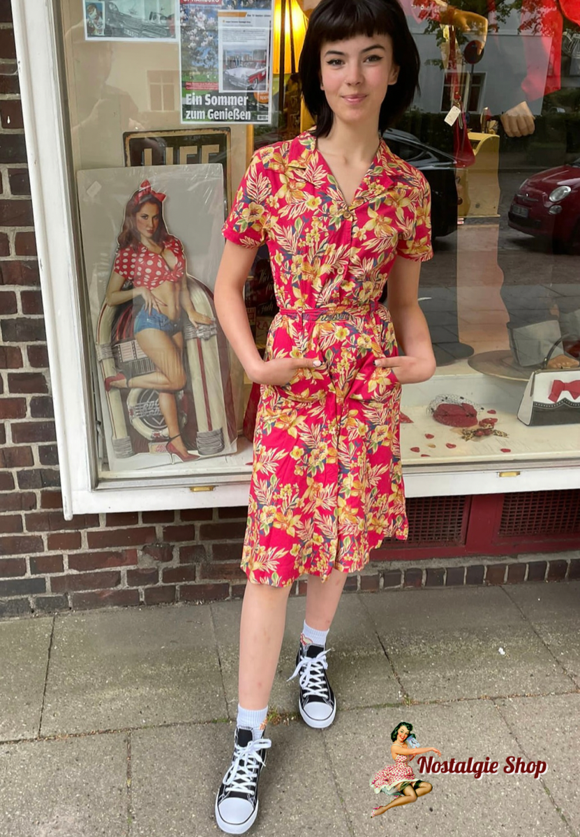 Queen Kerosin - Swingdress Hawaii Red
