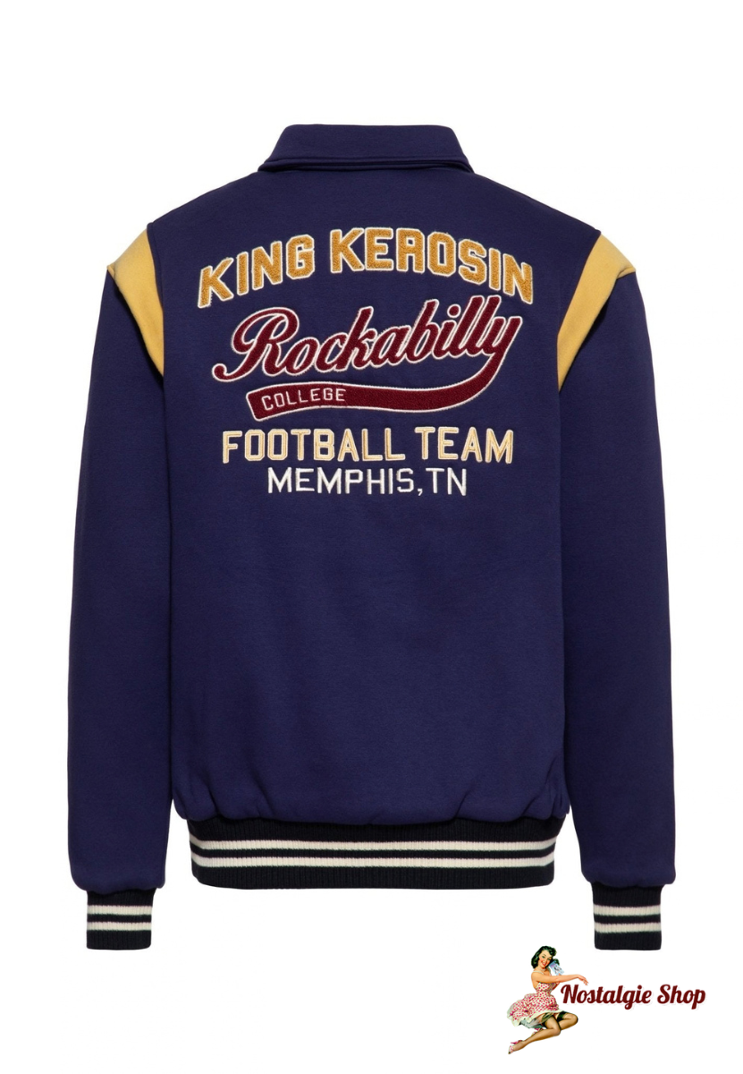 King Kerosin - Collegejacke 'Rockabilly College Football Team Memphis' in Dunkelblau