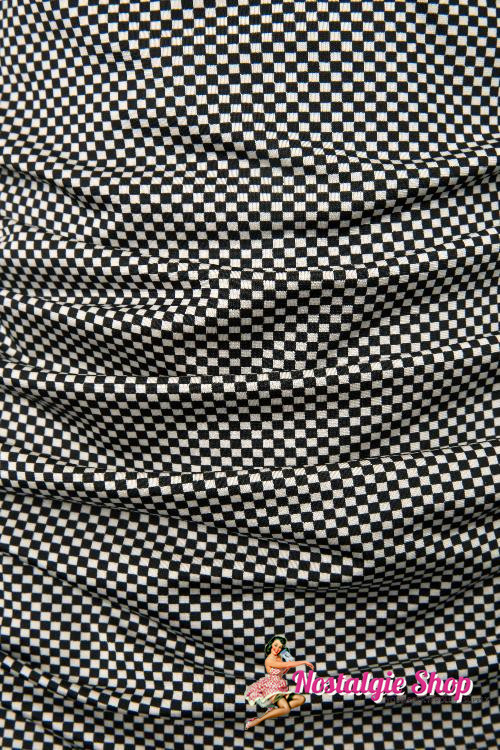 USA Girl Howdy 50s Style Badeanzug "Frock Patsy" - schwarz/weiß kariert