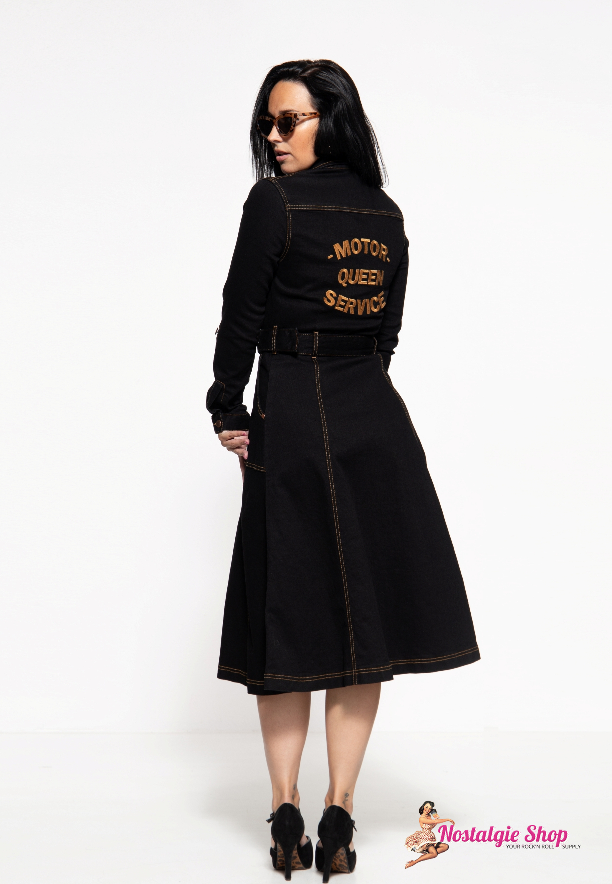 Queen Kerosin - Workwear Denim Swingkleid - Motor Queen Service