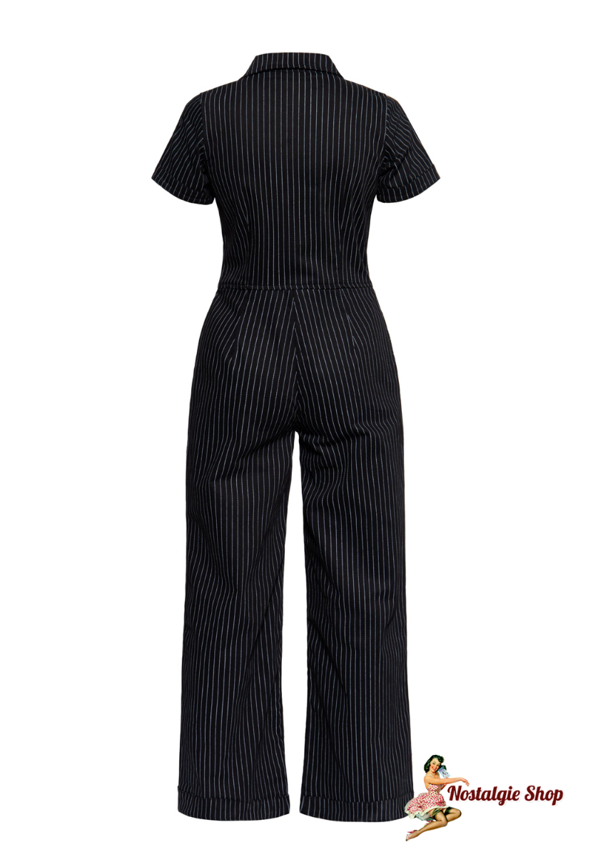 Queen Kerosin - Overall Black gestreift