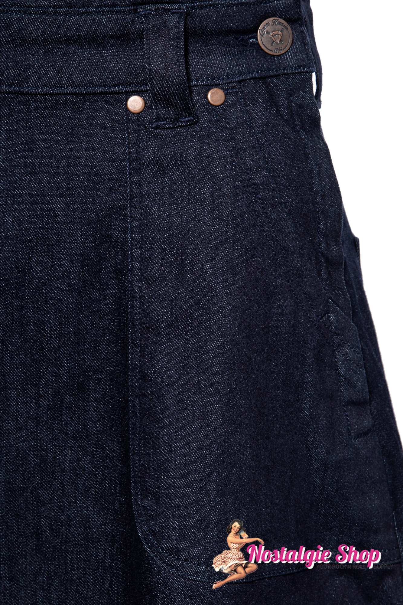 Queen Kerosin - Workwear Denim Latzkleid