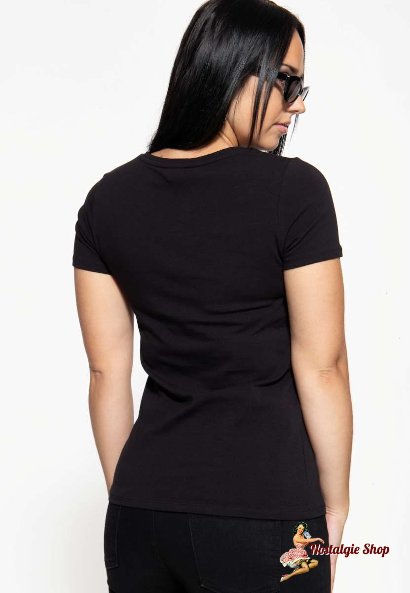 Queen Kerosin - BASIC T-SHIRT »WILD REBEL« Black