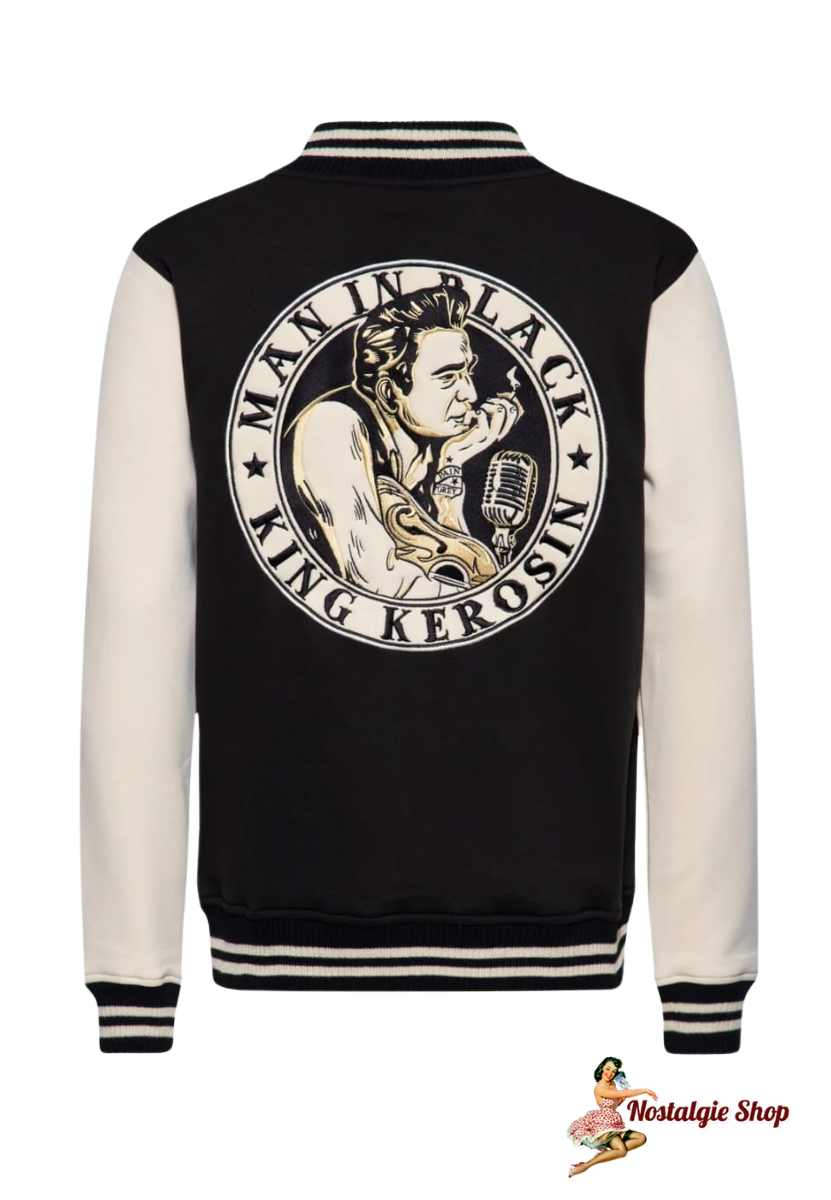 King Kerosin - College Jacke 'Man in Black' in Schwarz