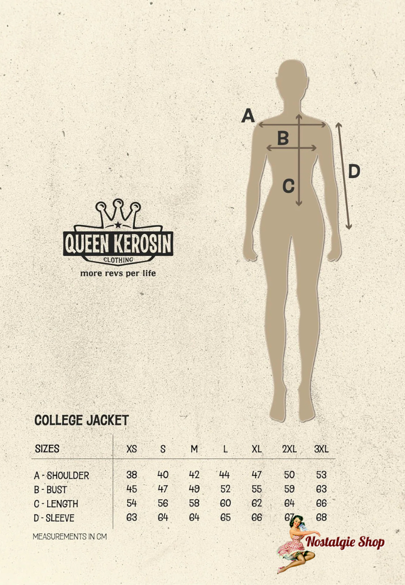 Queen Kerosin - COLLEGEJACKE 'WILD REBEL' IN BLAU