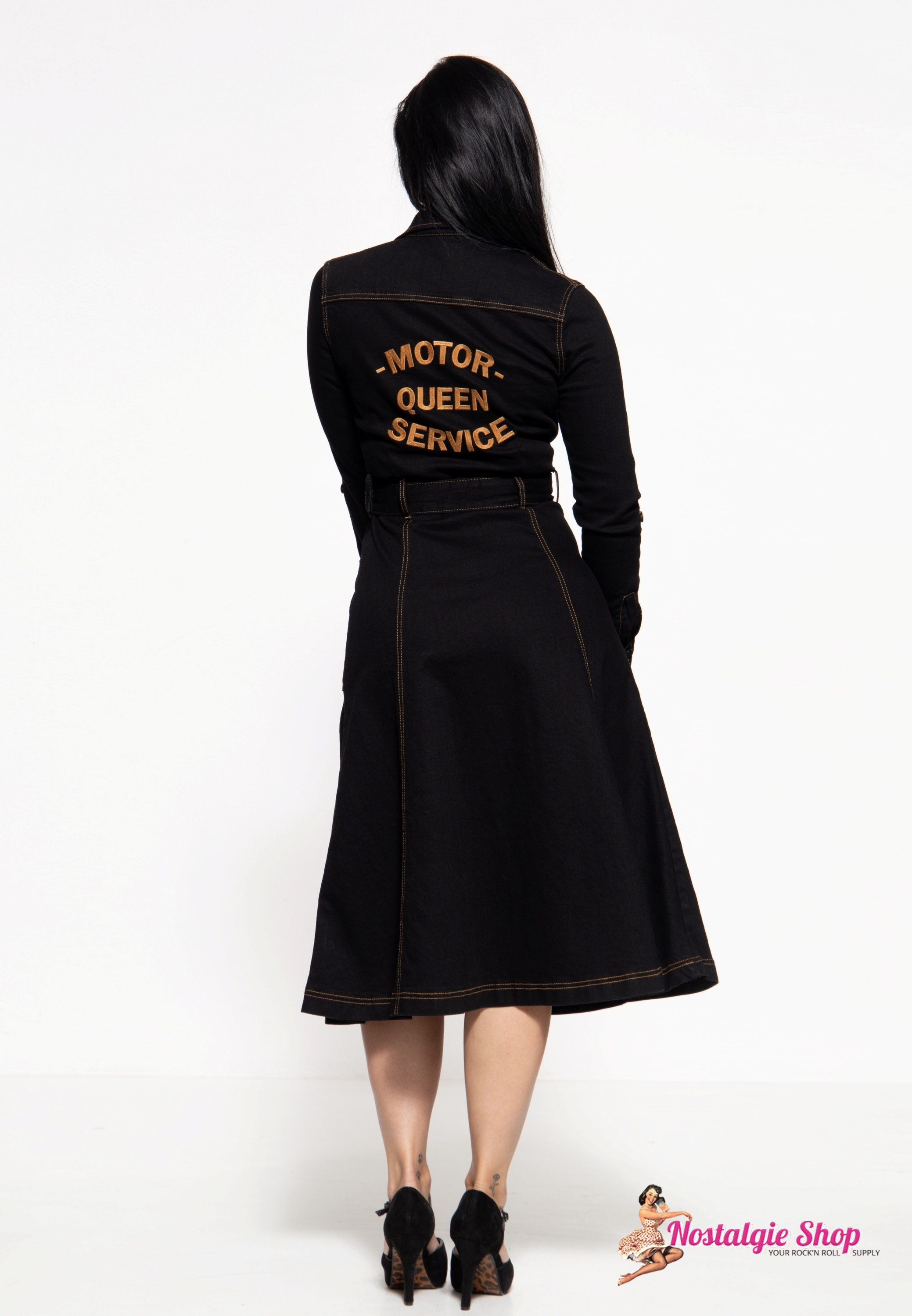 Queen Kerosin - Workwear Denim Swingkleid - Motor Queen Service