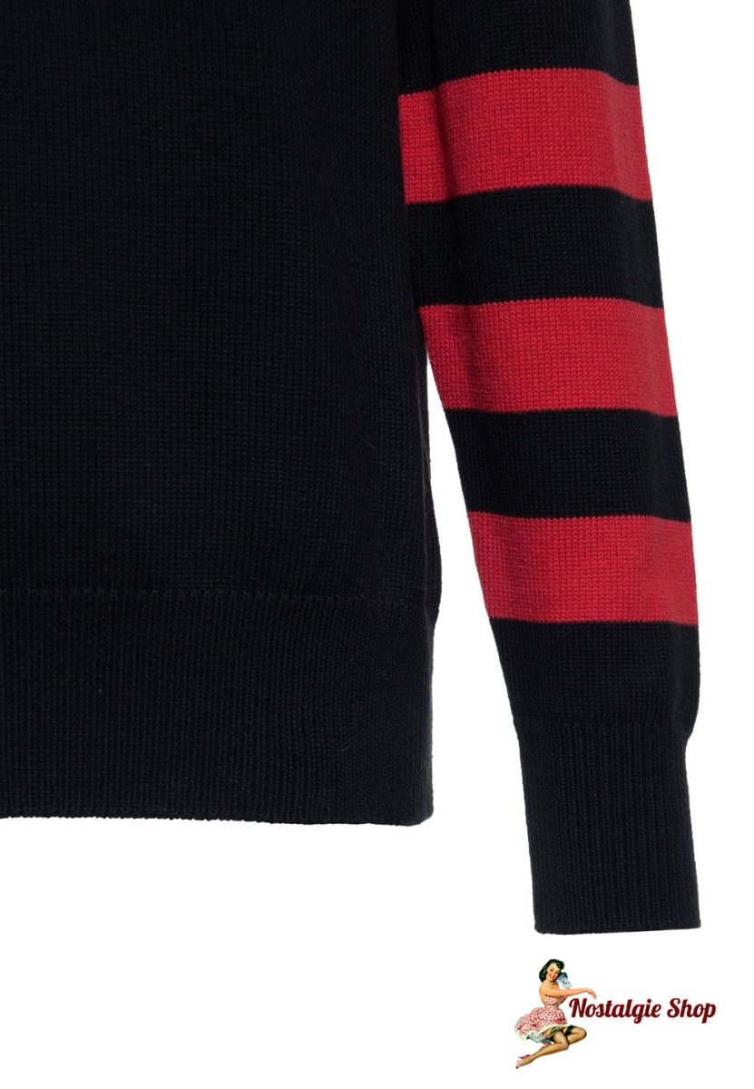 King Kerosin - Strickpullover 'Speedway Racers' in Schwarz