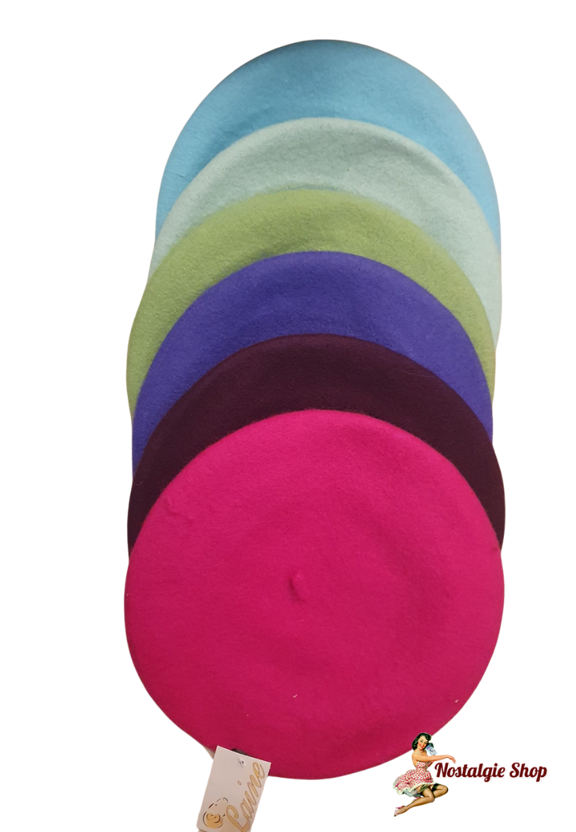 Elegante Damen-Baskenmütze aus 100 % Wolle – in verschiedenen Farben