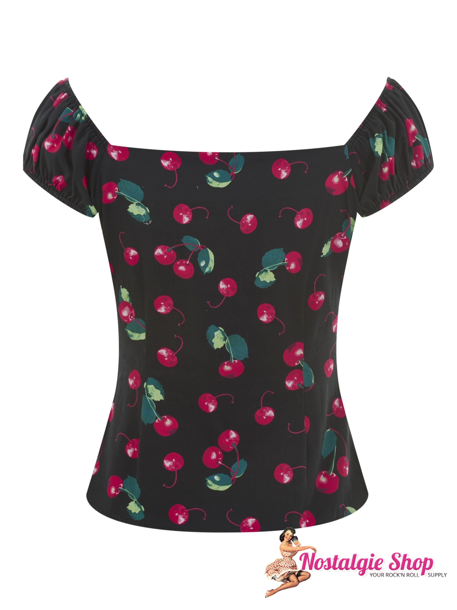 Collectif Dolores Cherry Print Top