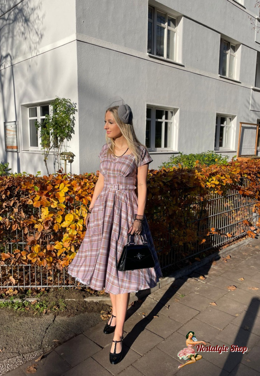 Miss Candyfloss - Phoebe-Wisteria Tartan swing dress