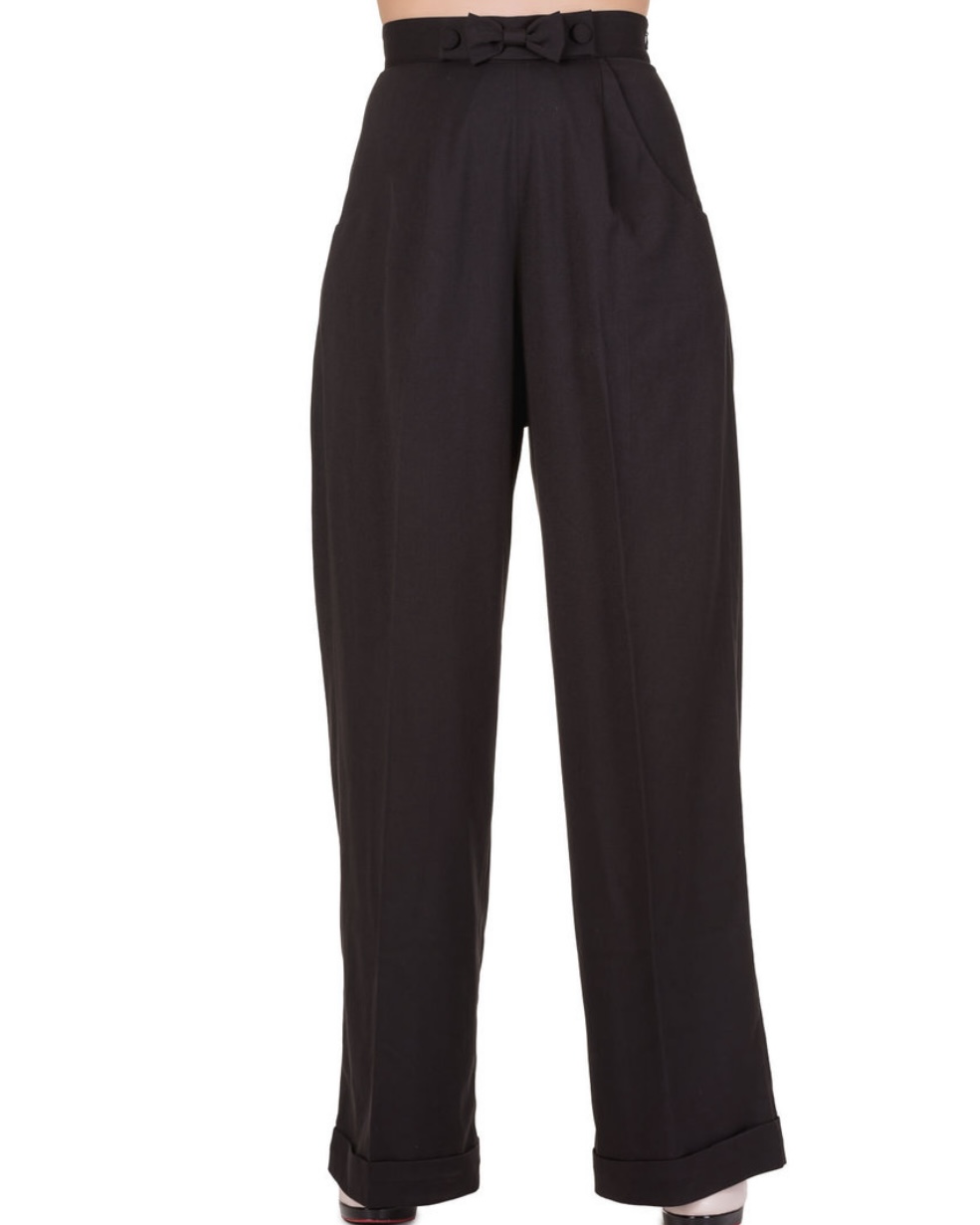 Banned Hidden away  Marlenehose - schwarz