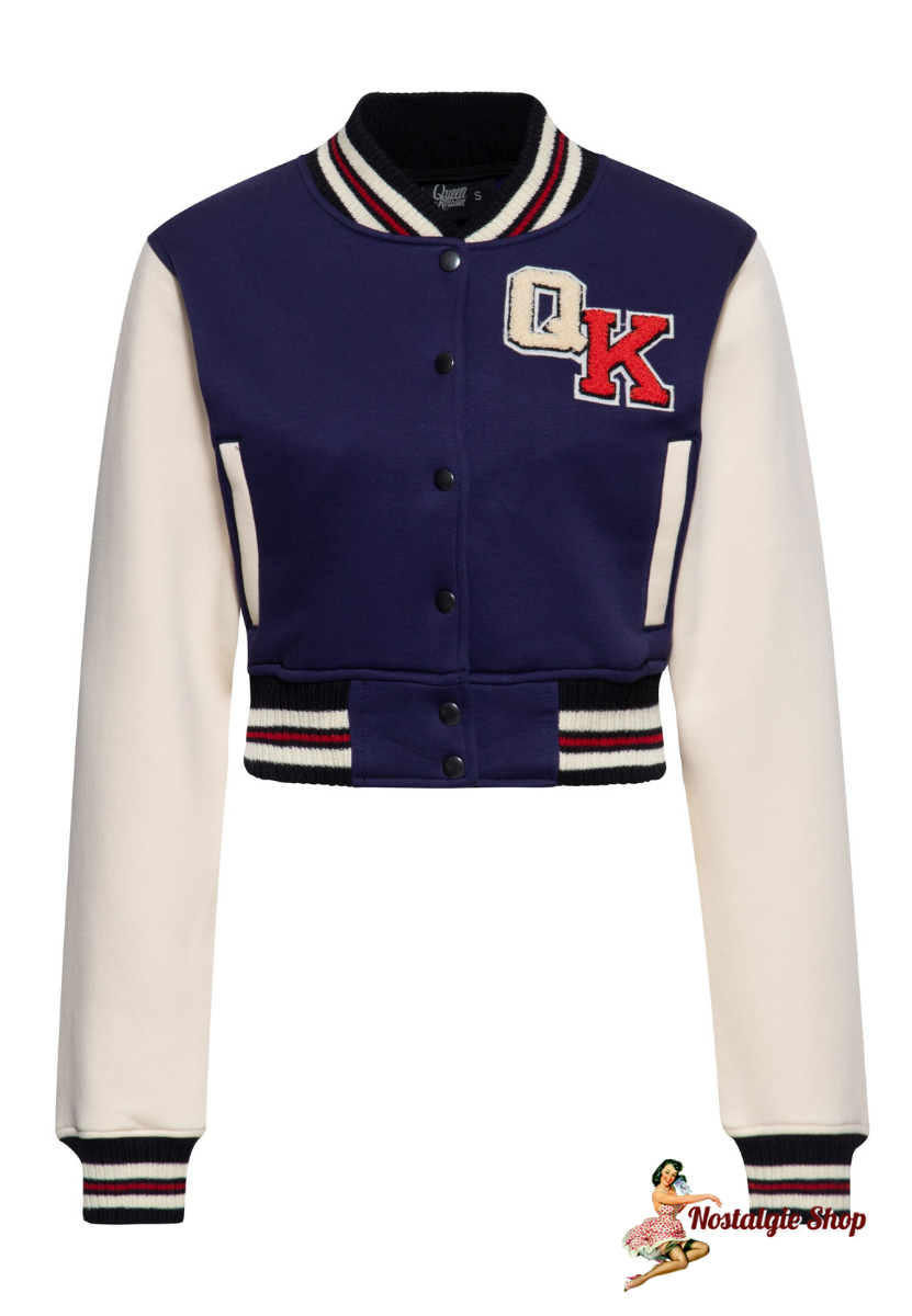 Queen Kerosin - COLLEGEJACKE 'WILD REBEL' IN BLAU