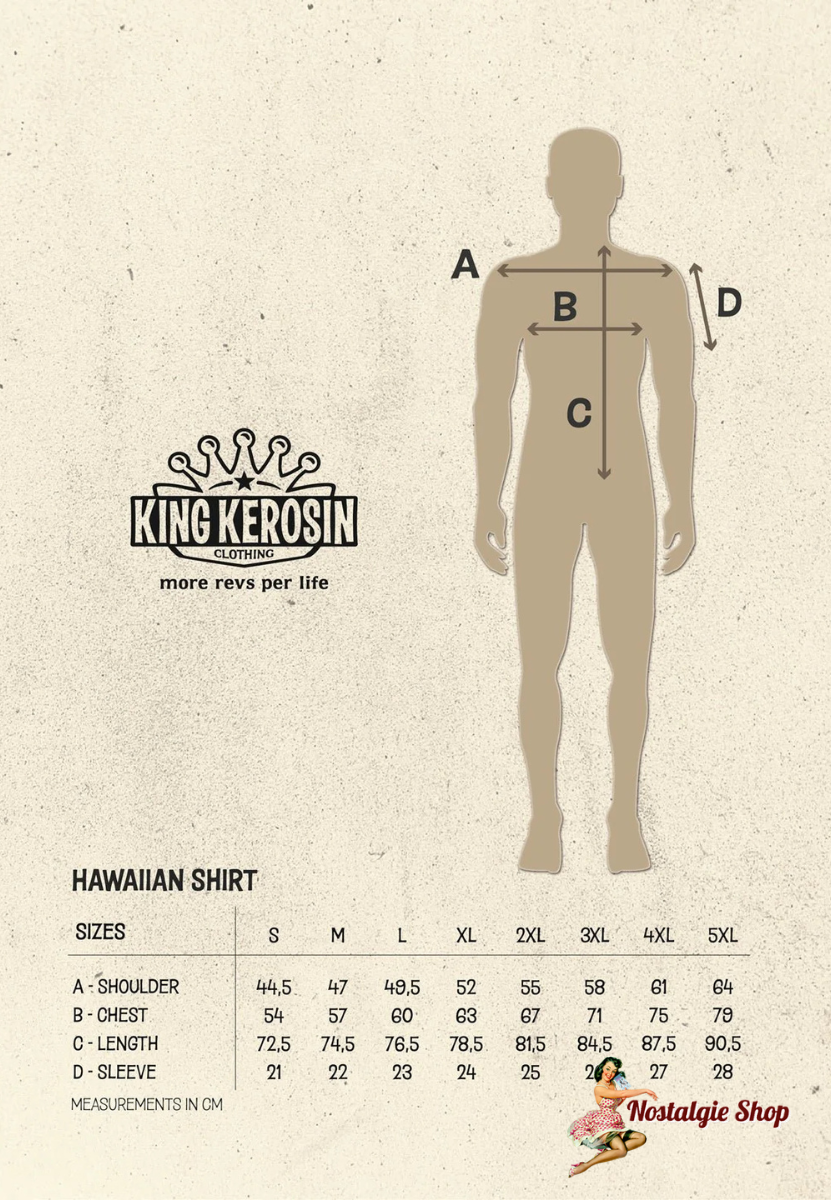 King Kerosin - HAWAIIHEMD 'KUSTOM KULTURE' IN SCHWARZ
