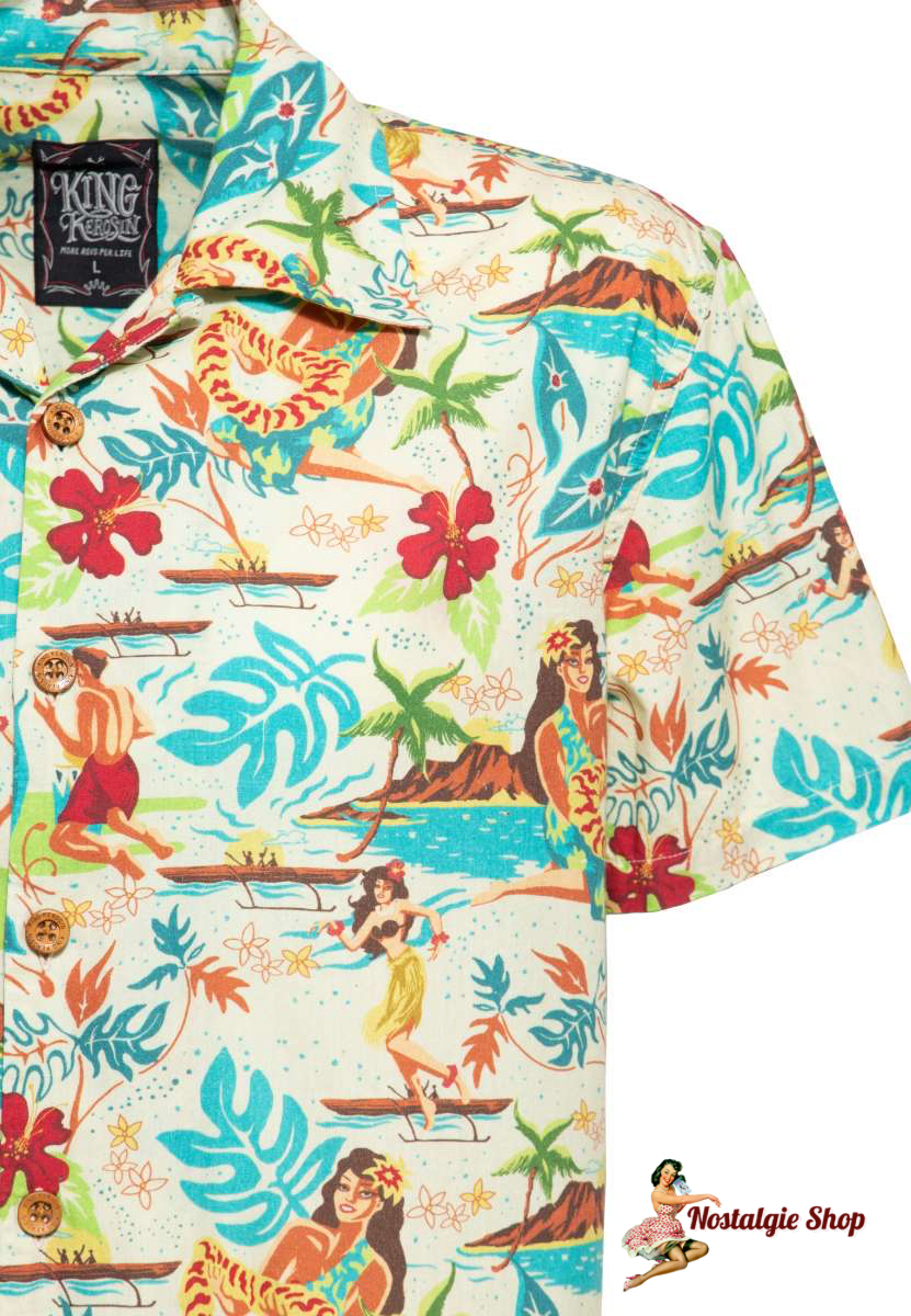 King Kerosin - HAWAIIHEMD Gelb Retro