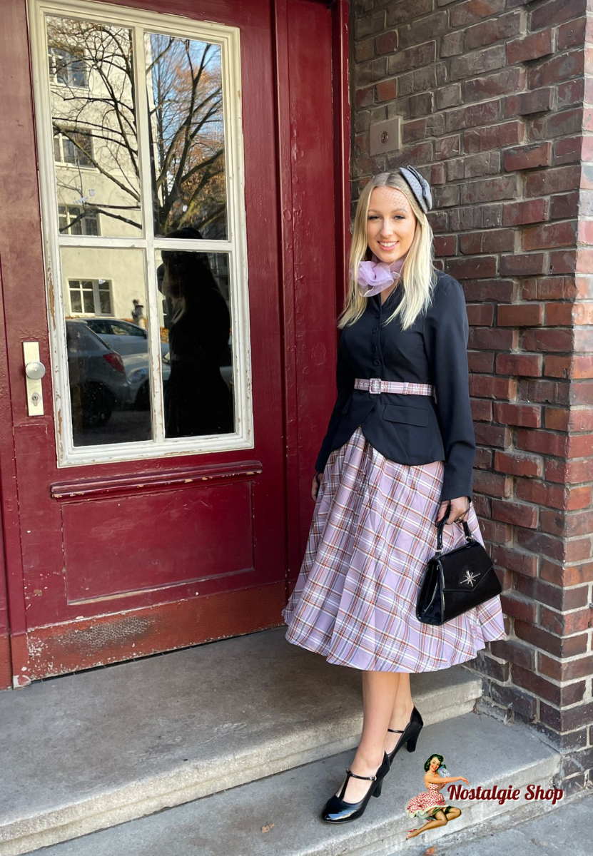 Miss Candyfloss - Phoebe-Wisteria Tartan swing dress