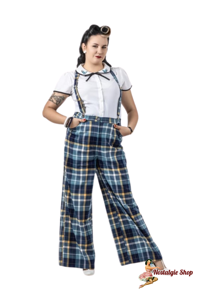 Lindy Bop - Glinda Moonlight Check Trousers Kopie