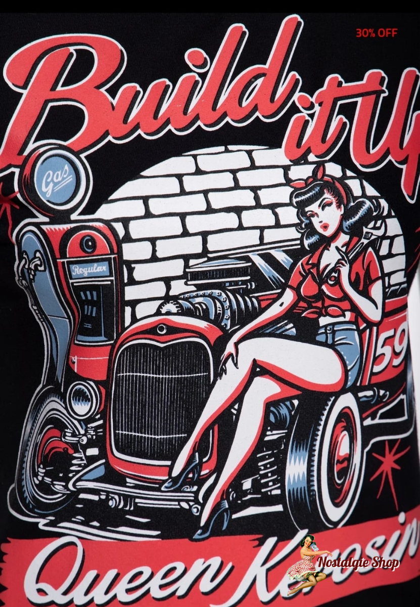Miss Candyfloss - T-Shirt 'We Can Do It' in Schwarz