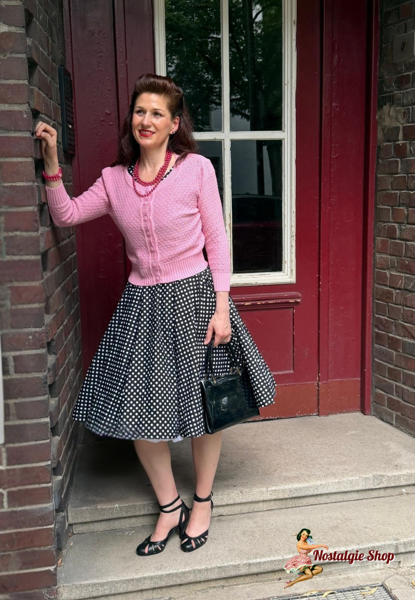 Tiki - Petticoat Kleid schwarz mit weißen Dots