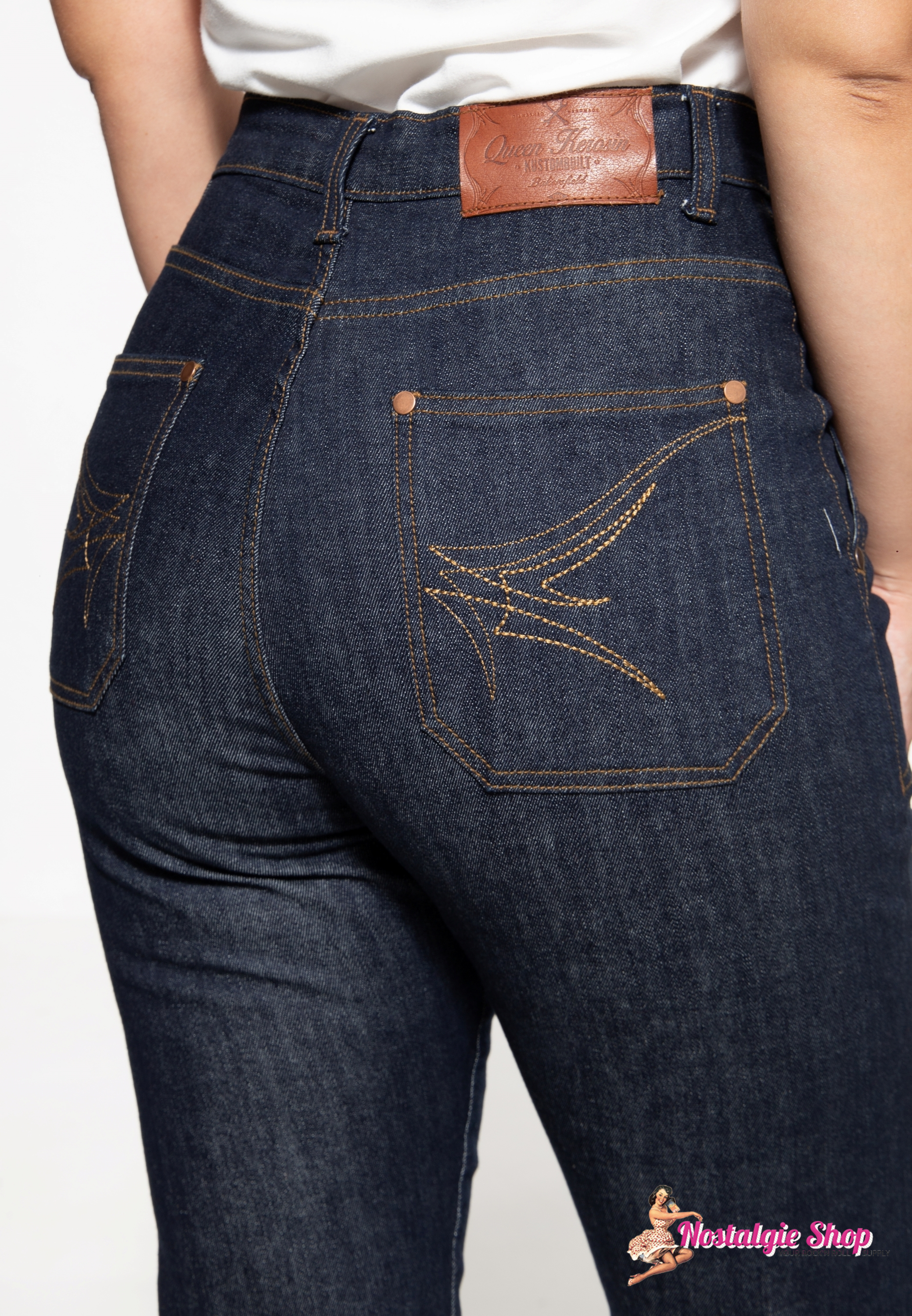 Queen Kerosin  50´s Vintage Jeans Red Selvedge - blue denim