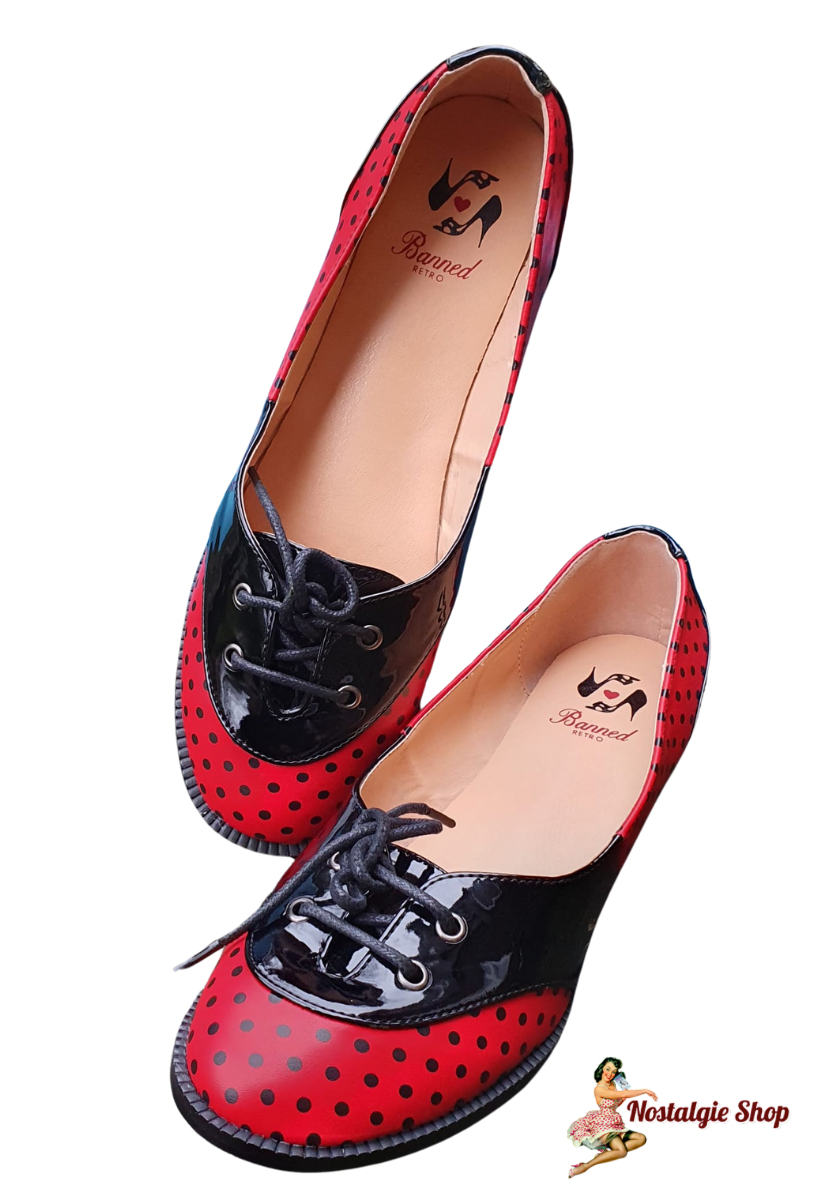 Banned - Punkte Lack Ballerina Schuhe "Hello Sunshine Flats"