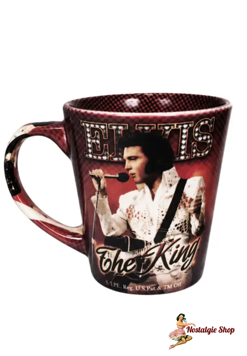 Direkt aus Memphis - Elvis Tasse - The King Red Background