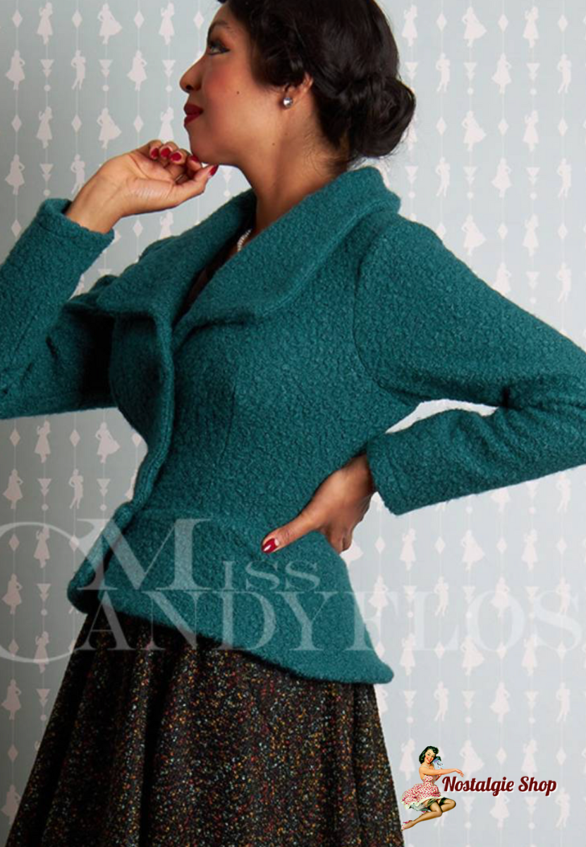 Miss Candyfloss - Alani-Kat Boucle Blazer Petrol