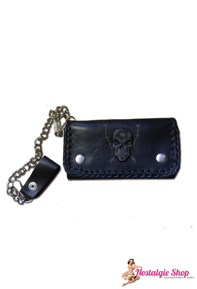 Running Bear Portemonnaie - 3D Totenkopf  Biker Wallet with Chain