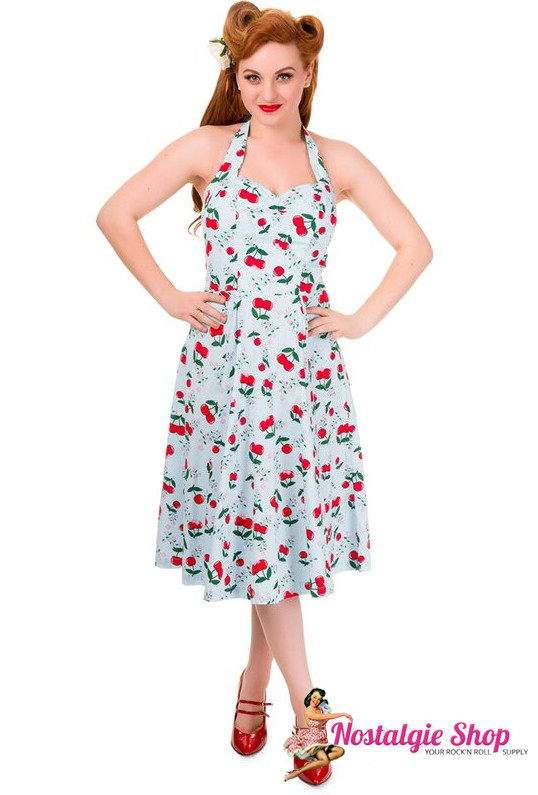 Banned Neckholderkleid -  Cherry Blind Side