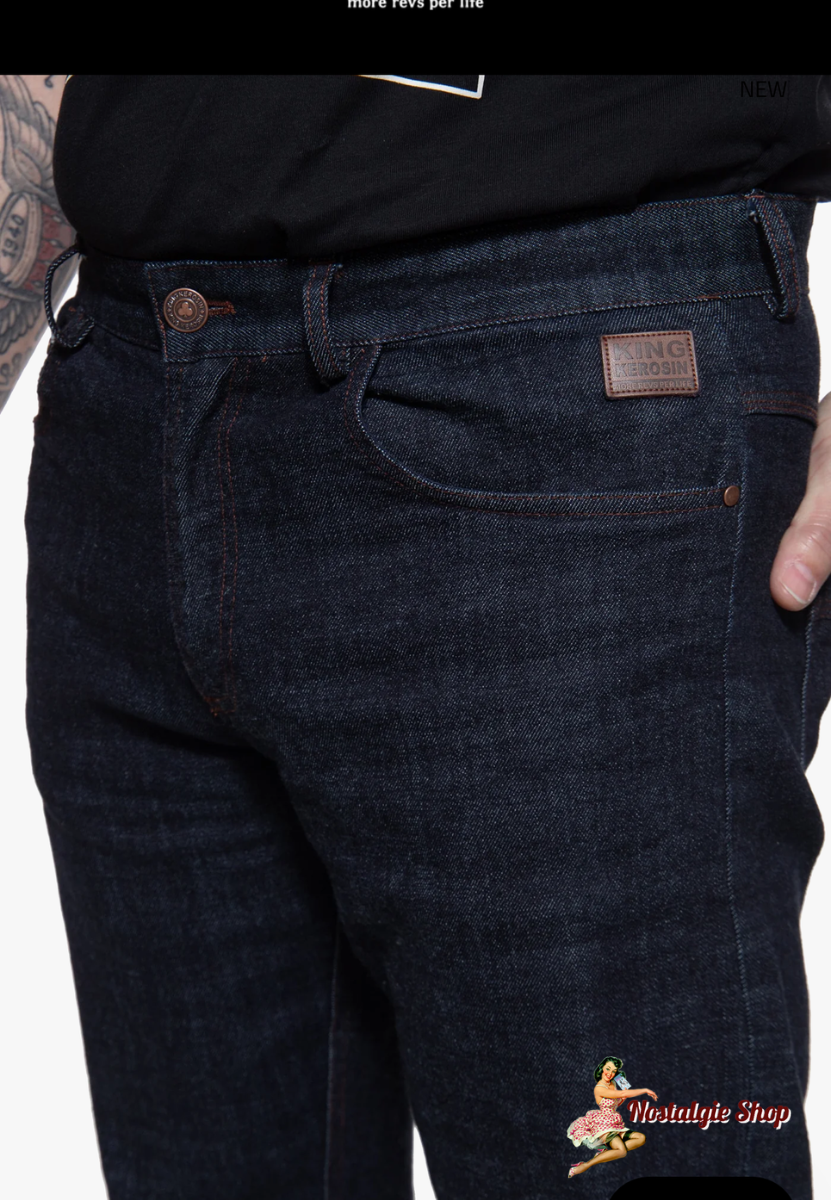 King Kerosin - Jeanshose 'Robin' Chinchback in  Raw Denim