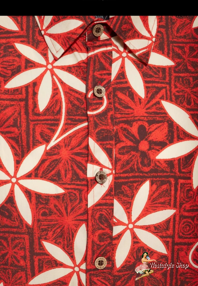 King Kerosin - Langarmhemd in Rot "Blue Hawaii"