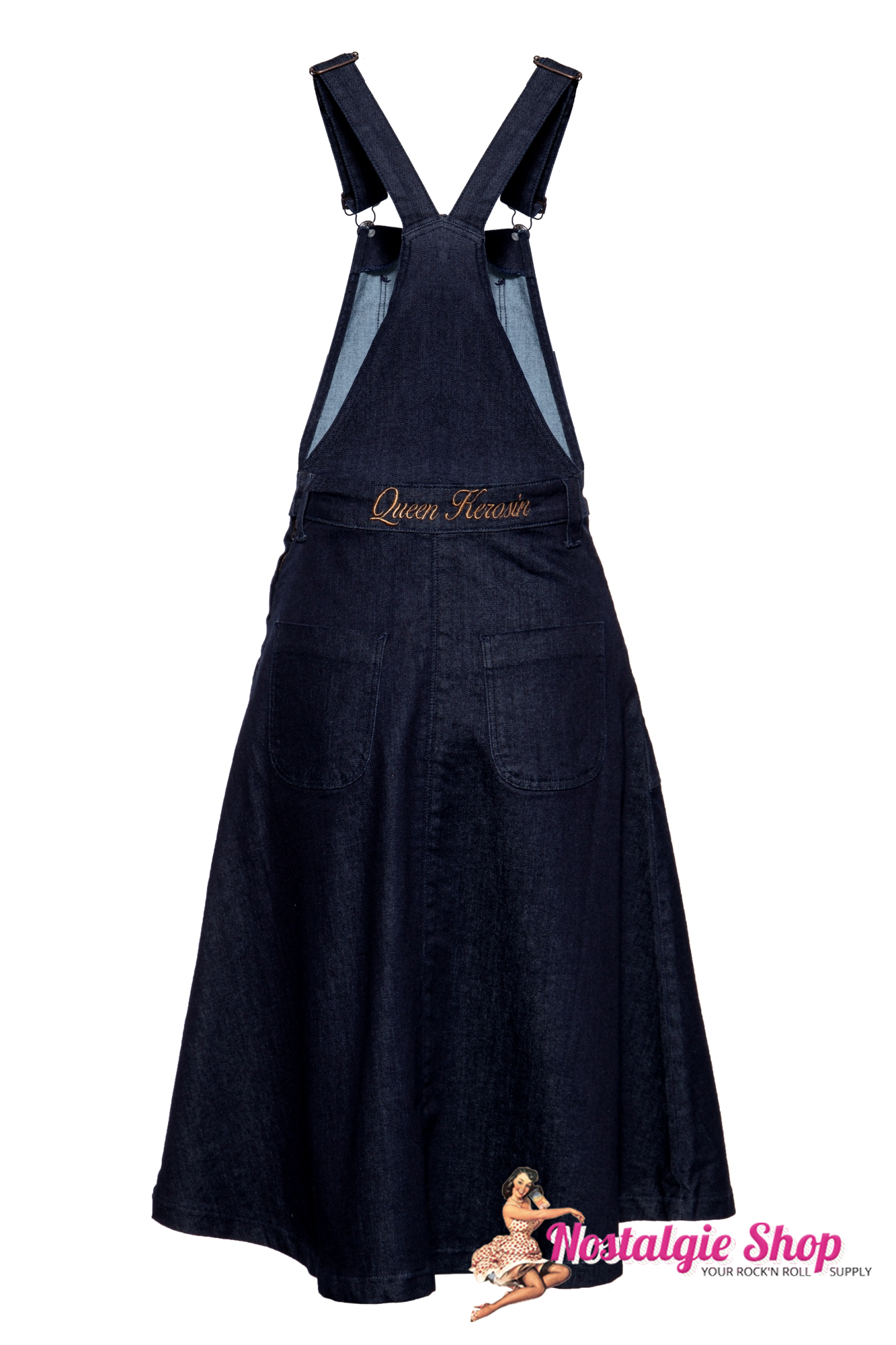 Queen Kerosin - Workwear Denim Latzkleid