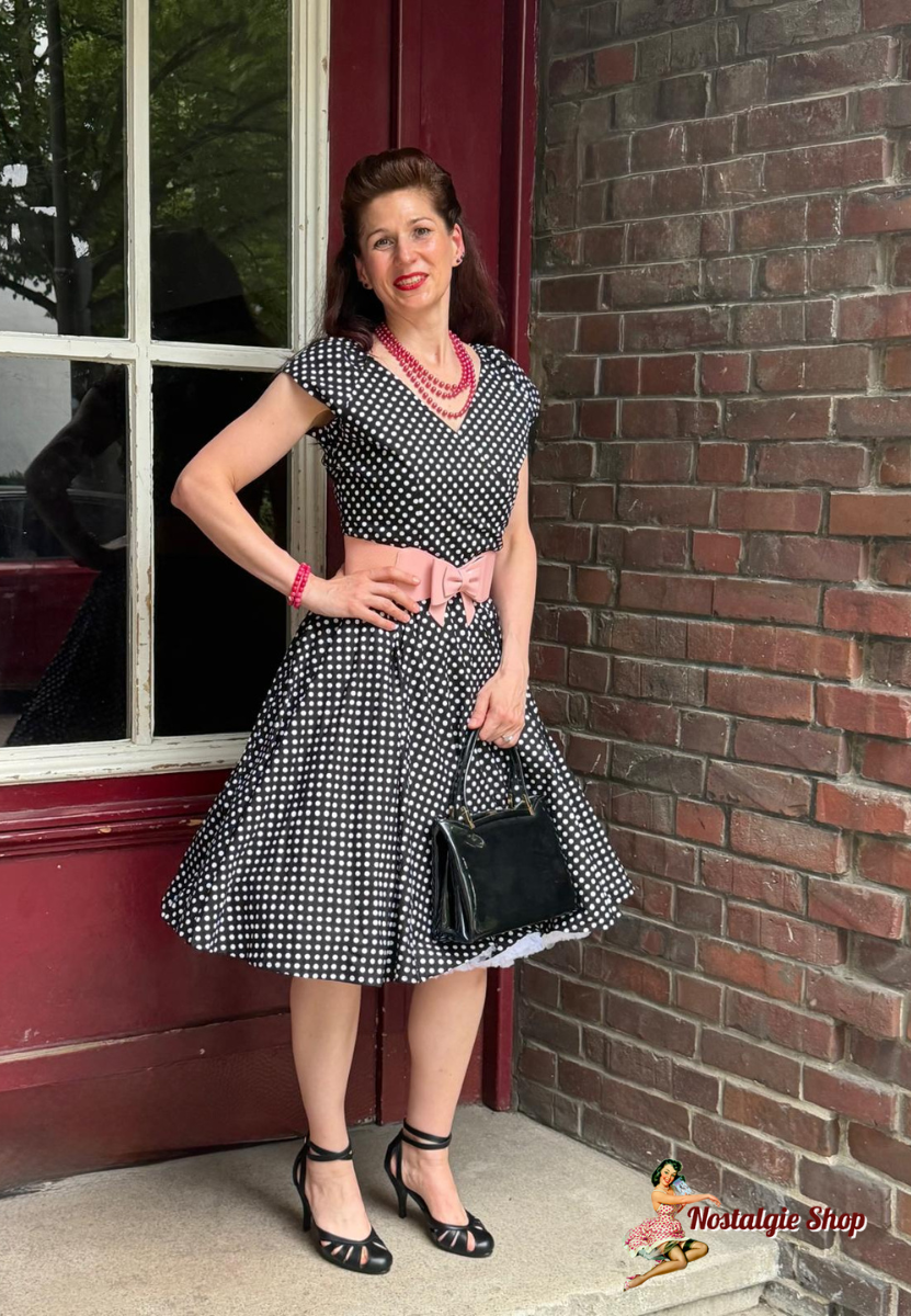 Tiki - Petticoat Kleid schwarz mit weißen Dots