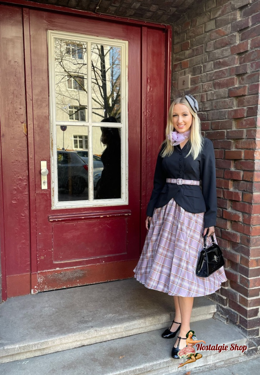 Miss Candyfloss - Phoebe-Wisteria Tartan swing dress