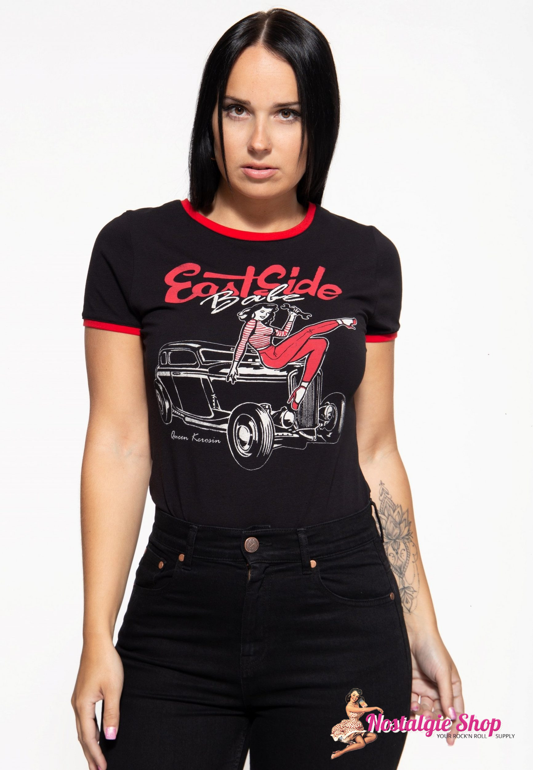 Queen Kerosin - Damen Vintage T-Shirt - East Side Babe