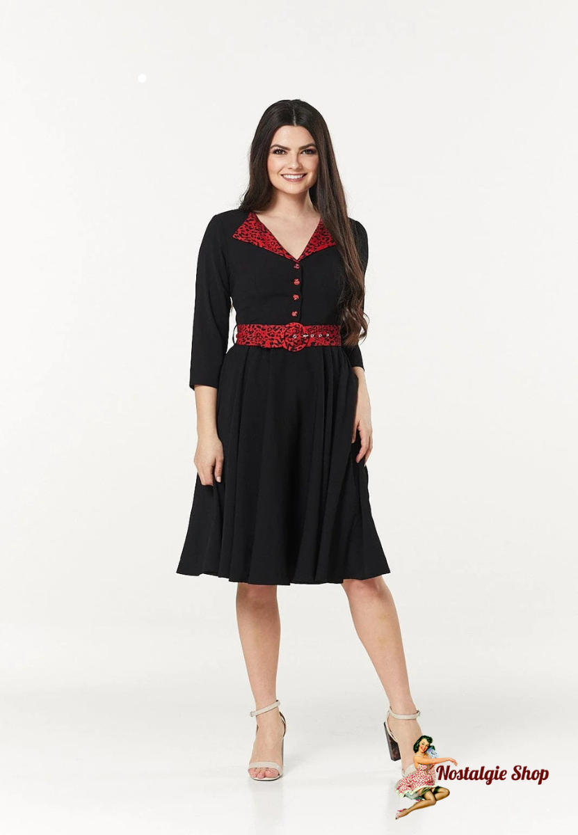 Timeless London - Swing Lynette Animal Print Detail Dress