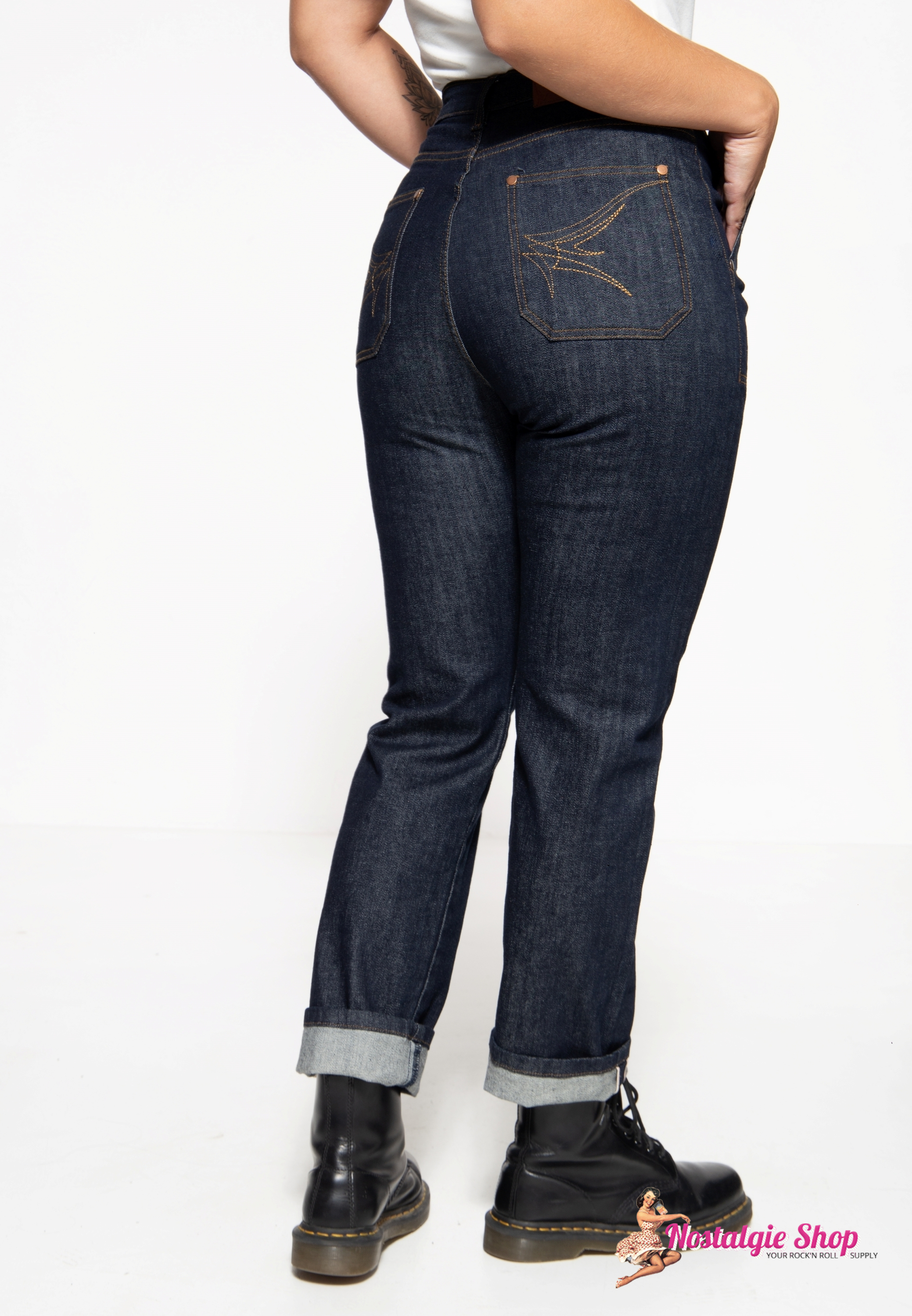 Queen Kerosin  50´s Vintage Jeans Red Selvedge - blue denim